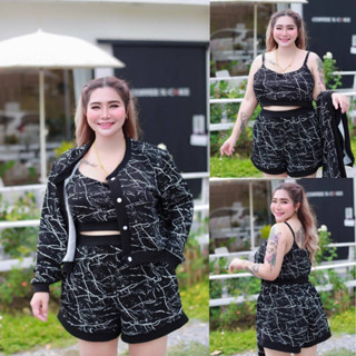 🔥Plussize🔥ชุดเซทเสื้อ+กางเกงคนอ้วน🔥 อก 40-50   เอว 34-46