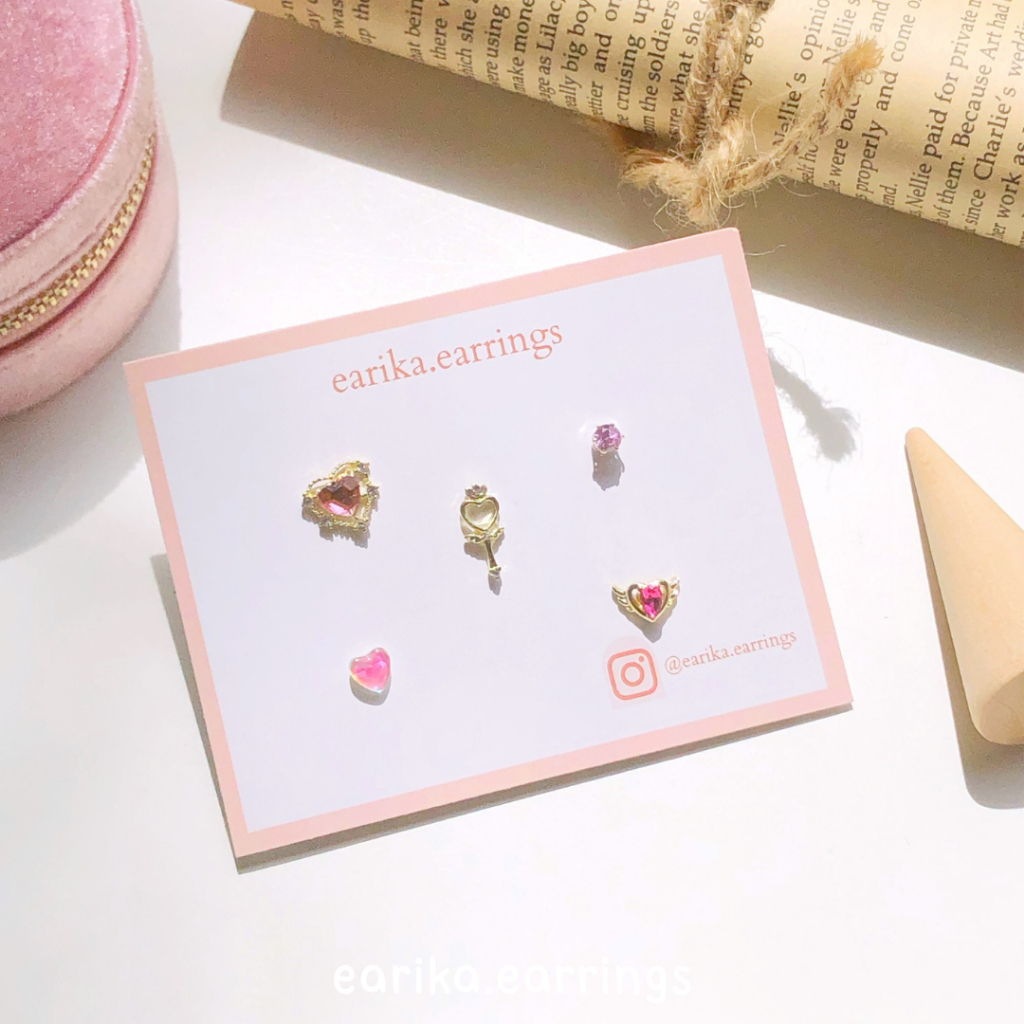 earika.earrings - punch cupid set เซ็ตต่างหูก้านเงินแท้ชุบทอง ผิวแพ้ง่ายใส่ได้