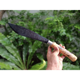 มีดเหน็บ มีดอีเหน็บ E-nep อีเหน็บ มีดาบ มีดลาบ มีดปลายหว้าย Machete ใบ 10.5 ”ตีร้อน ชุบแข็งบ่อเกลือ ผิวไฟ ด้ามไผ่ คอเลส