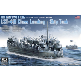 พลาสติก โมเดล ประกอบ AFV CLUB สเกล 1/350 LST-491 CLASS Landing Ship Tank (SE73519)