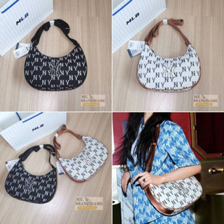 ของแท้ 💯% MLB Big Classic Monogram Jacquard L-Hobo Bag กระเป๋าสะพายข้าง โฮโบใบใหญ่