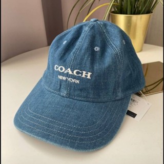 Coach Baseball Hat In Metallic  / อักษรฟ้า c ส้ม มีคลิป