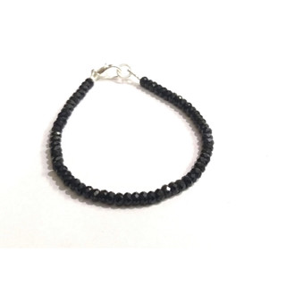 Natural Black Tourmaline Bracelet, 4mm Tourmaline Jewellery Beaded Bracelet, Handmade Black Tourmaline Faceted Jewelry