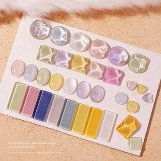 เล็บปลอม เล็บโชว์สี ชาร์ตสีทรงต่างๆ ชาร์ทโชว์สีเล็บ ทรงสั้น หลายแบบ
