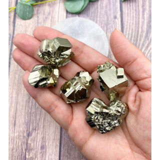 1 Pc Pyrite Clusters Natural Raw (1 - 1.25”) - Solar Plexus Chakra - 1 Piece High Quality Cubed Fools Gold