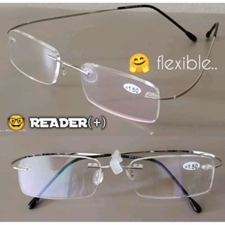 แว่นตาอ่านหนังสือ รุ่นframeless 3032 ทรงไทเทเนียม ขาเด้งๆยืดหยุ่นสูง แว่นสายตายาว แว่นตา