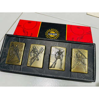 ไฟแช็คชุดทรงแปลกใหม่ ไฟแช็คน้ำมันสไตล์ซิปโป้zippo ชุด 4 อัน ลาย skeleton