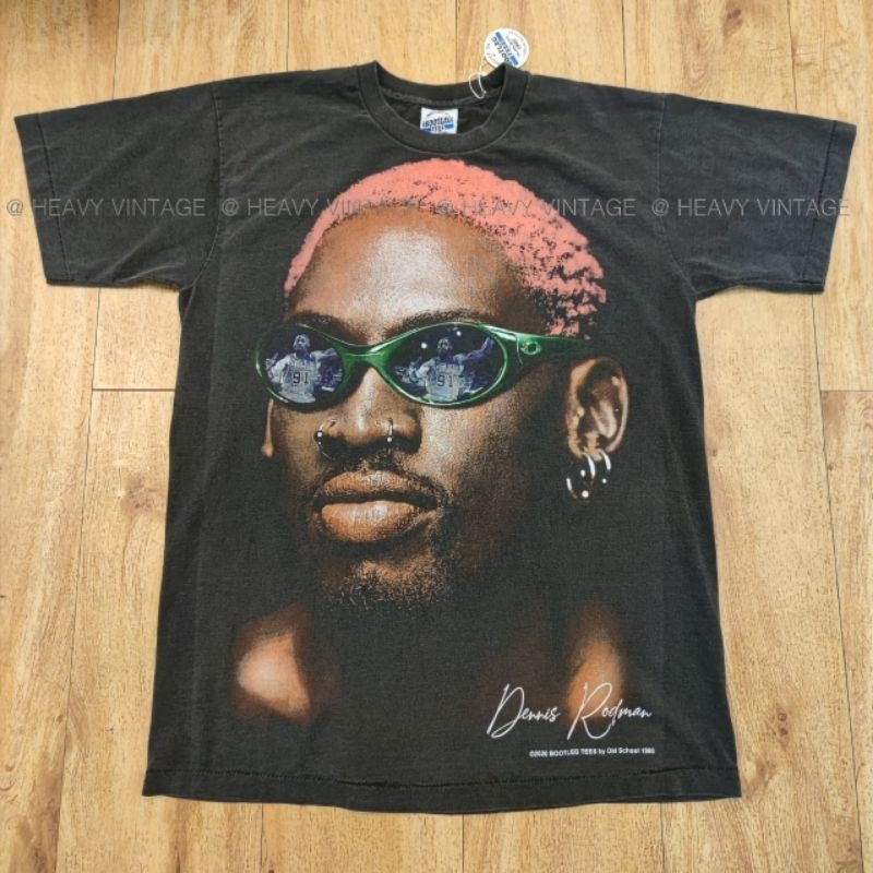 DENNIS RODMAN  BASKETBALL BOOTLEG เสื้อวง เสื้อทัวร์ นักบาสผ้าฟอกเฟด