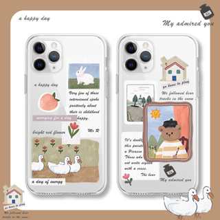 เคสไอโฟนลายหมี,กระต่าย สำหรับ iPhone 7/8/X/11/12/13/14 series