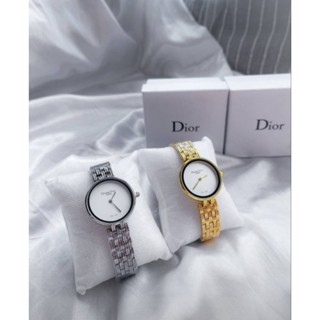 **พร้อมส่ง**  นาฬิกา Dior นาฬิกาแฟชั่น สายโซ่สแตนเลส พร้อมกล่อง