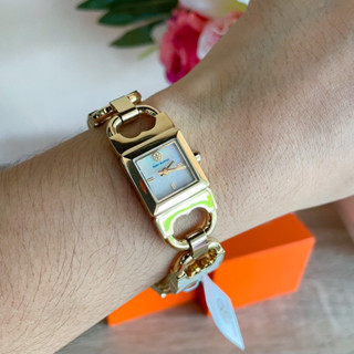 TORY BURCH THE GEMINI GOLD STAINLESS STEEL STRAP WOMEN WATCH นาฬิกา Tory