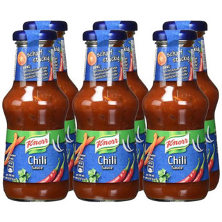 1ขวด Knorr Chilli sauce 250ml. คนอร์ ชิลลี่ซอส นำเข้าจากเยอรมัน ขวดแก้ว🇩🇪