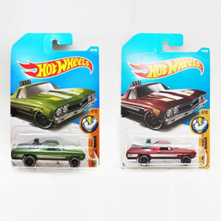 โมเดลรถ Hot Wheels 68 EL camino Factory seal (สีเขียว/สีแดง)