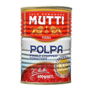 Mutti polpa chopped tomato 400g. มะเขือเทศบดละเอียดนำเข้าจากอิตาลี🇮🇹