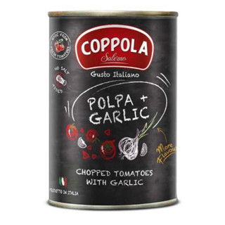 Coppola polpa garlic 400g. มะเขือเทศหั่นชิ้นผสมกระเทียม นำเข้าจากอิตาลี🇮🇹