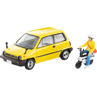 TOMYTEC Tomica Limited Vintage Neo 1/64 LV-N272b Honda City R Yellow with Moto Compo 81