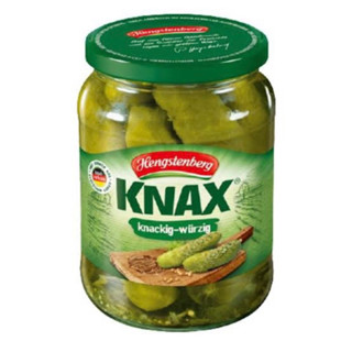 Hengstenberg KNAX Crunchy Gherkins คแน็คส์ ครันชี่ เจอร์กินส์ แตงกวาดองในน้ำส้มสายชูปรุงรส🇩🇪