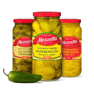 Mezzetta peppers Hot chili peppers / sweet banana peppers 473ml.พริกดองนำเข้าจากอเมริกา🇺🇸