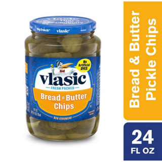 Vlasic pickle bread&amp; butter chips แตงกวาดองหั่นแว่นผสมเครื่องเทศในน้ำปรุงรส 473g. นำเข้าจากอเมริกา 🇺🇸