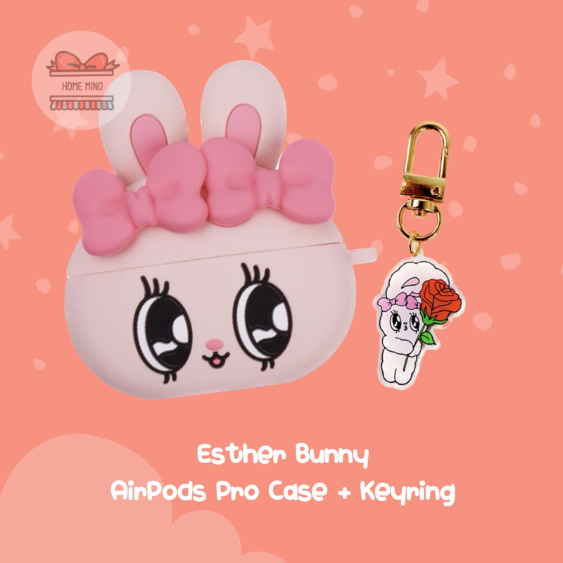 🌈 พร้อมส่ง 🌹 Esther Bunny Silicone Case (For AirPods Pro) with Acrylic Keyring From Korea ลิขสิทธิ์แท้