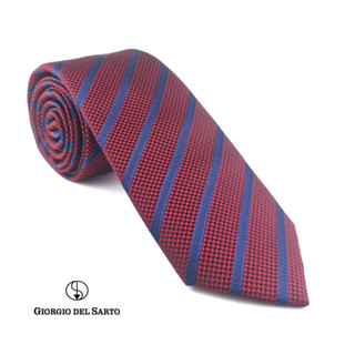 Giorgio Del Sarto Necktie 7.5 cm Red with Fabric Texture เนคไทสีแดงมีเท็กเจอร์