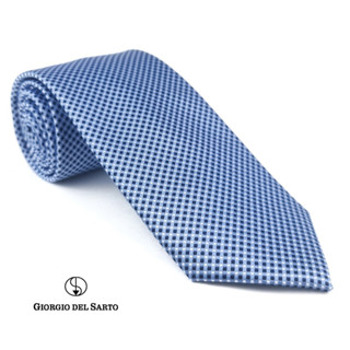 Giorgio Del Sarto Necktie 8.5 cm Blue with Fabric Texture เนคไทสีฟ้ามีเท็กเจอร์ #2