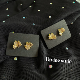 💫พร้อมส่ง 🇹🇭 ต่างหู (1 คู่) ต่างหูแฟชั่น สไตล์เกาหลี Luxury Earing ต่างหูรูปใบเมเปิ้ล ของจริงสวยมากๆ