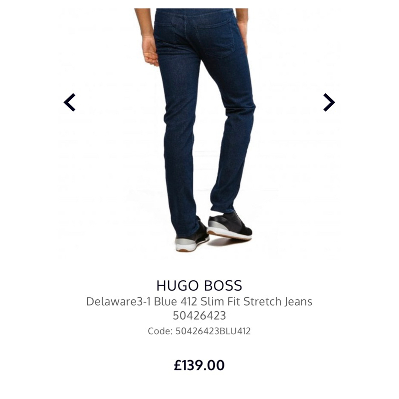 HUGO BOSS DelawareBlue Slim Fit Stretch Jeans Men กางเกงยีนส์ บอส ผู้ชาย รุ่น สลิมฟิต
