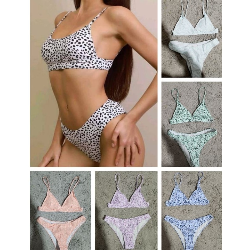 บิกินี่ bikini มือ 1 งานป้าย พร้อมส่ง มีหลากสี (ลายจุดป้ายรอมวี่)