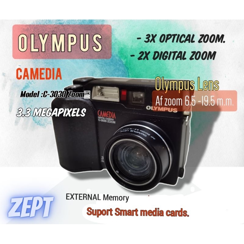 กล้องดิจิตอล Olympus CAMEDIA z-3030 zoom.(used/มือ2)​