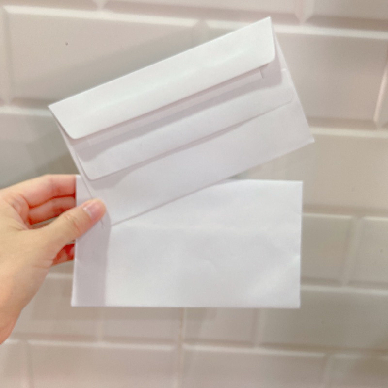 ซองจดหมายสีขาว ผนึกกาวแห้ง ขนาด 16 x 9 ซม ซองขาว แพ็ค 25 ใบ