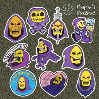 ʕ •ᴥ•ʔ ✿ พร้อมส่ง : เข็มกลัดเซ็ทปีศาจหัวกระโหลกผ้าคลุมสีม่วง | Purple Blanket Skull Evil Enamel Brooch Pin Set.