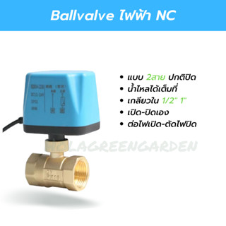 บอลวาล์วไฟฟ้า มอเตอร์วาล์ว 2สาย 220V 1/2" 1" 2" 12V24V เปิดปิดเอง ต่อไฟเปิด ตัดไฟปิดเอง 4หุน วาล์วน้ำ motorized