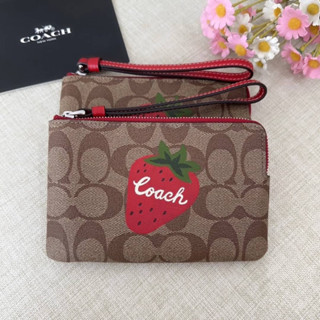 ❤️พร้อมส่ง🇺🇸ของแท้💯USA COACH Corner Zip Wristlet With