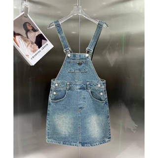 ชุด ปราด้า LOGO PLAQUE DENIM DRESS S-L