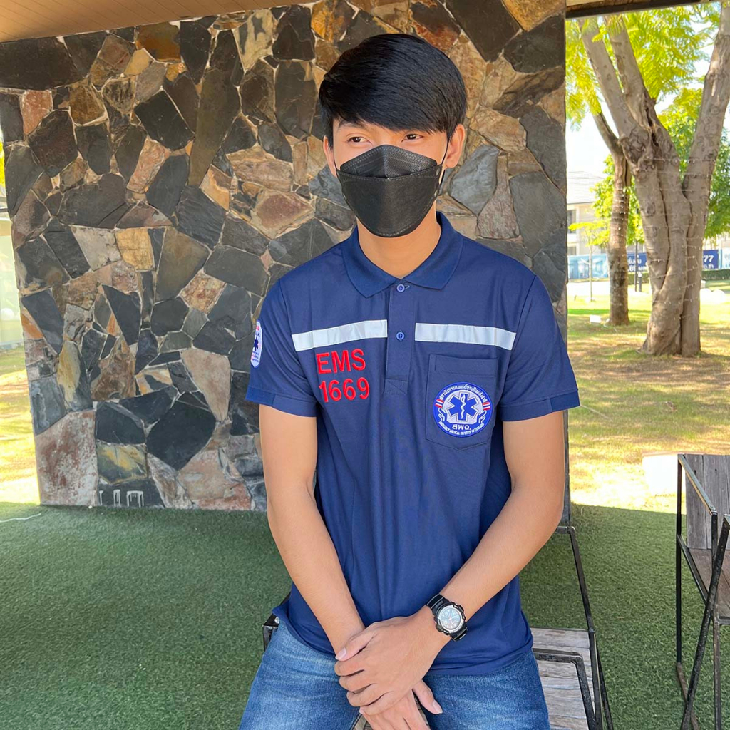 เสื้อคอปกแขนสั้น ปัก Ems เนื้อผ้านุ่ม ซักแล้ว ไม่ขึ้นขน รูปที่ 2