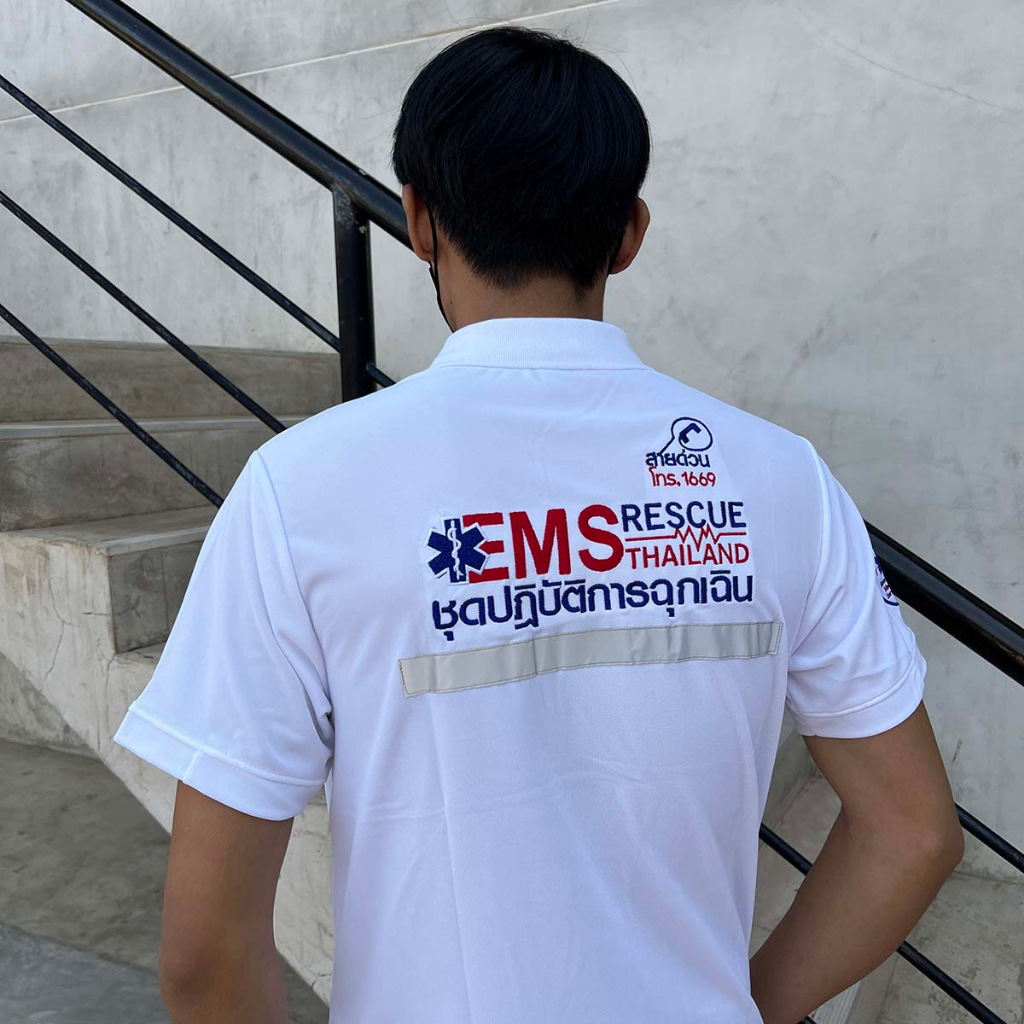 เสื้อคอปกแขนสั้น ปัก Ems เนื้อผ้านุ่ม ซักแล้ว ไม่ขึ้นขน รูปที่ 8
