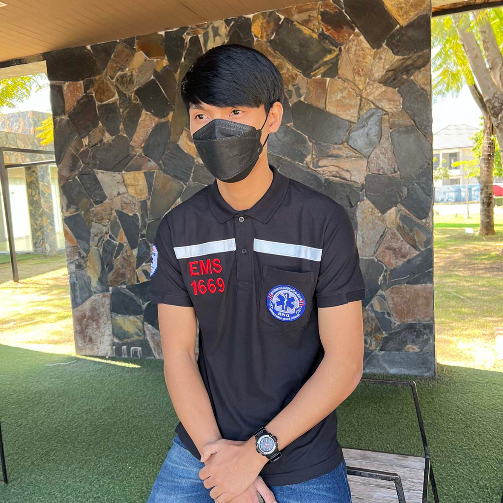 เสื้อคอปกแขนสั้น ปัก Ems เนื้อผ้านุ่ม ซักแล้ว ไม่ขึ้นขน รูปที่ 4
