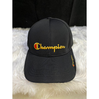 หมวกแก็ป Champion สีดำ งานปั๊ม NO.02