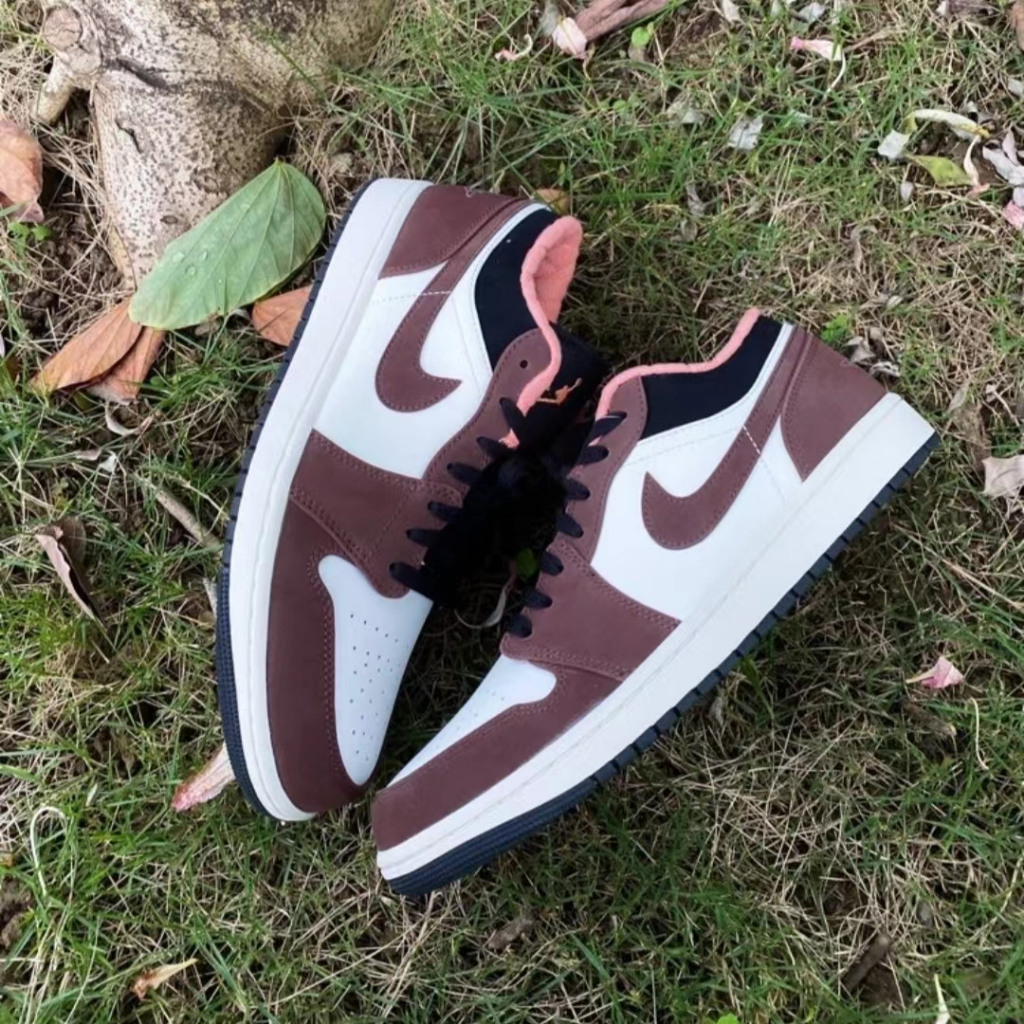 【นำเข้าจากต่างประเทศ】Jordan Air Jordan 1 Low SE "Chocolate Bliss" ของแท้ 100%