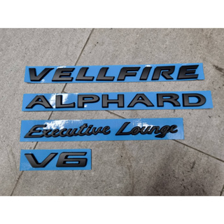 โลโก้ โตโยต้า  อัลพาร์ต / เวลไฟร์ สีดำด้าน Toyota ALPHARD / VELLFIRE EXECUTIVE LOUNGE V6  letter car logo black for rear