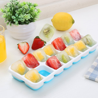 【พร้อมส่ง】ถาดน้ำแข็ง พร้อมฝาปิด 14ช่อง ice Tray Good flexbility Strong and durable