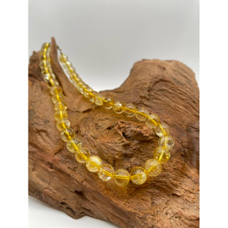 Natural Citrine Stone Round Beaded Necklace Available in 6 mm 8 mm 10 mm Necklace for men and women