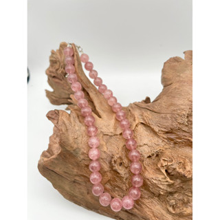 Natural Strawberry Quartz Stone Round Beaded Necklace Available in 6 mm 8 mm 10 mm Necklace for men and women