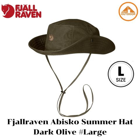 Fjallraven Abisko Summer Hat Dark Olive #Large หมวกเดินป่ากันแดดทรงปีกกว้างใส่ได้ทั้งชายและหญิง