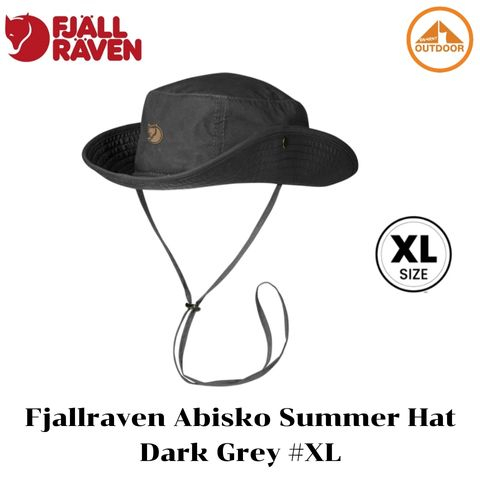Fjallraven Abisko Summer Hat Dark Grey #XL หมวกเดินป่ากันแดดทรงปีกกว้างใส่ได้ทั้งชายและหญิง