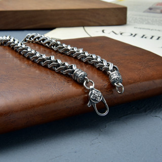 เงินแท้ 925, Seiko, ทอมือ, วัชระ, เข็มกลัดกุ้ง, สร้อยคอ, แสงย้อนยุค, unisex, สร้อยคอแบบดั้งเดิม