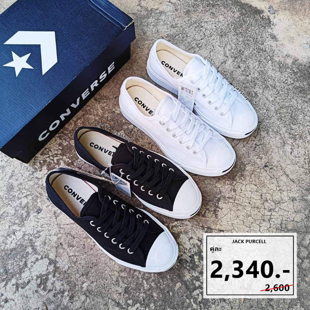 รองเท้าผ้าใบ แจ๊ค CONVERSE รุ่น JACK PURCELL COTTON OX รหัส 16-4056CBK / 16-4057CWW