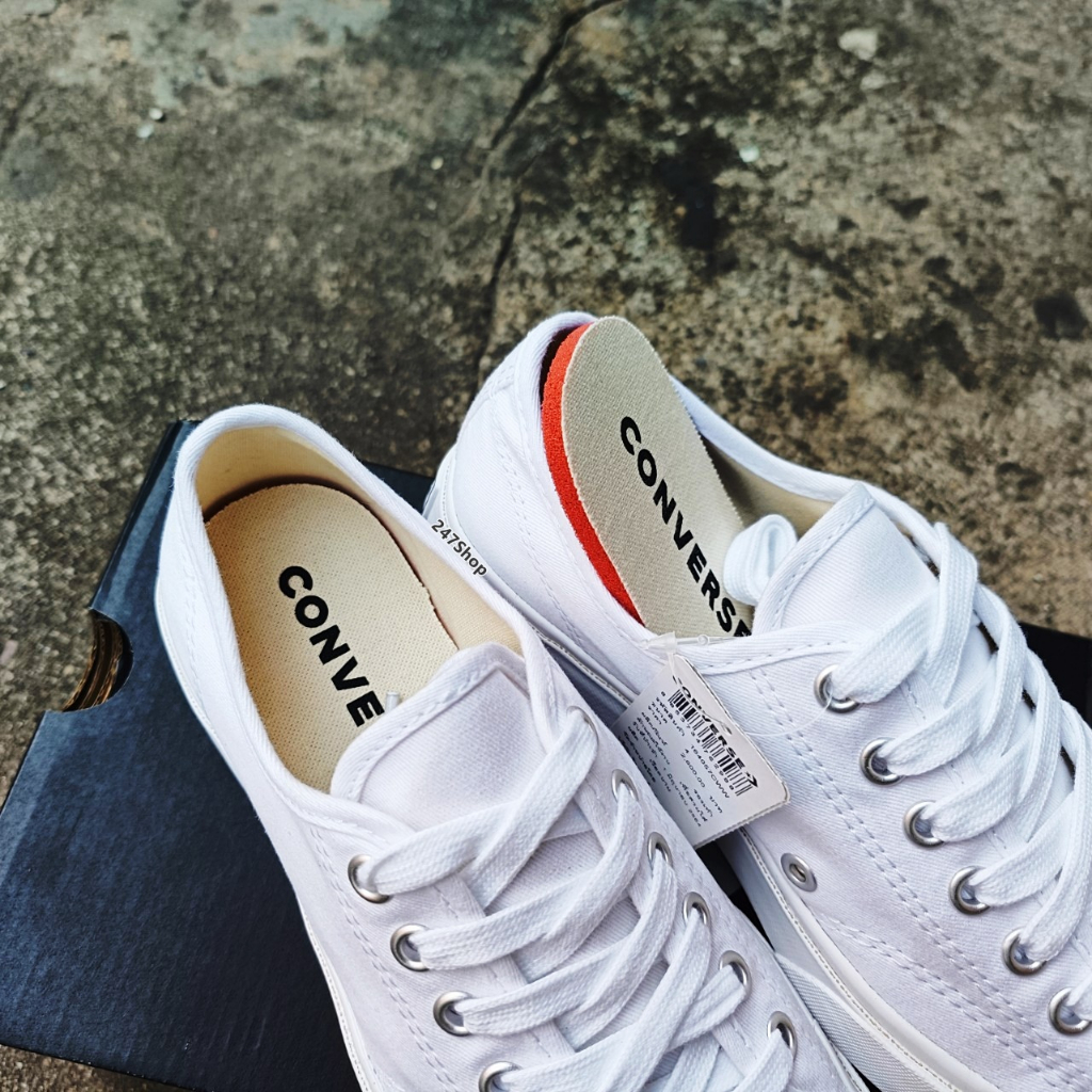 รองเท้าคอนเวิร์สแจ็ค CONVERSE รุ่น JACK PURCELL COTTON OX รหัส 16-4056CBK 16-4057CWW