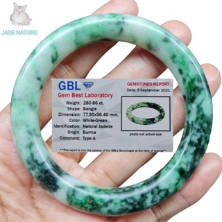 กำไลหยกพม่า หยกแท้ Jadeite Type A ไซส์  56.4(มีใบเซอร์รับรองจากสถาบันตรวจสอบอัญมณี) (S18)